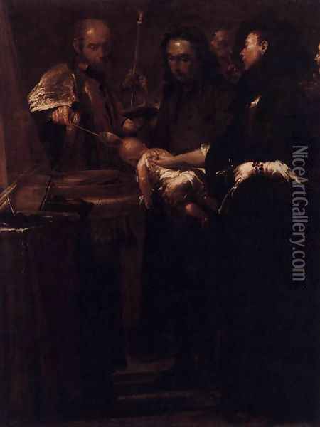 Baptism 1712 Oil Painting - Giuseppe Maria Crespi