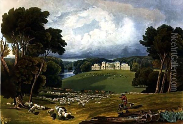 View of Holkham Hall, Norfolk Oil Painting - Elizabeth Blackwell