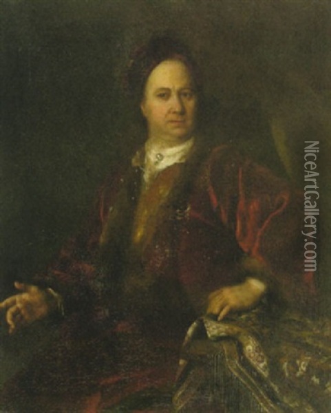 Bildnis Des Barons Daniel Erasmus Von Huldenberg Oil Painting - Johann (Jan) Kupetzki