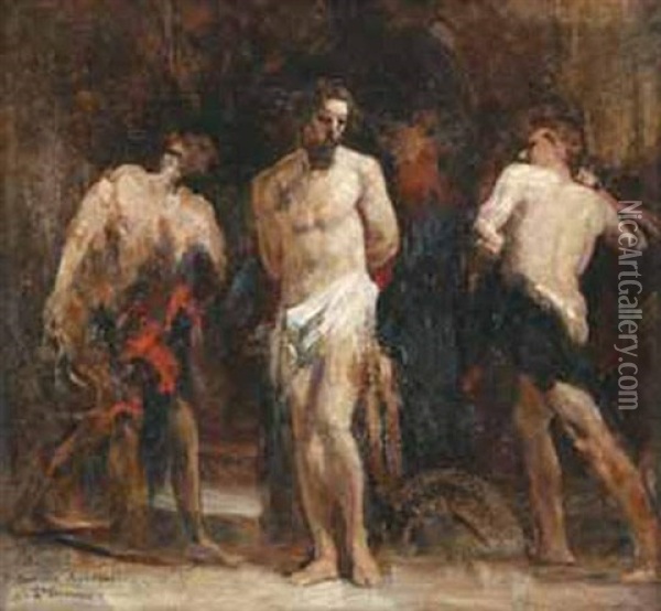 La Flagellation Oil Painting - Leon Bonnat