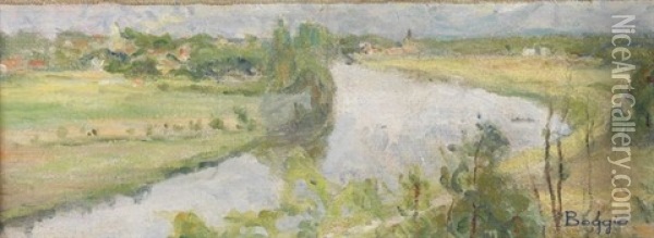 Auvers-sur-oise (study For L'ile-de-france) Oil Painting - Emilio Boggio