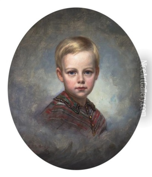 Portrait Of A Boy Oil Painting - George Peter Alexander Healy