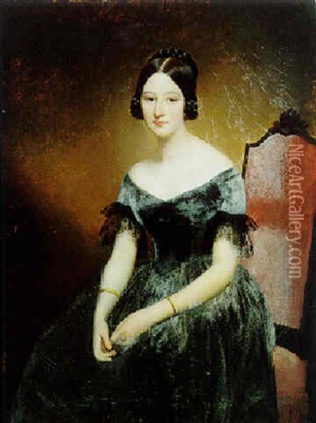 Portrait De Zoe Seilliere Oil Painting - Edouard Louis Dubufe