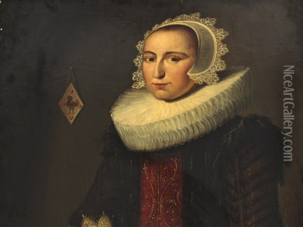 Lady's Portrait Oil Painting - Nicolaes Eliasz Pickenoy