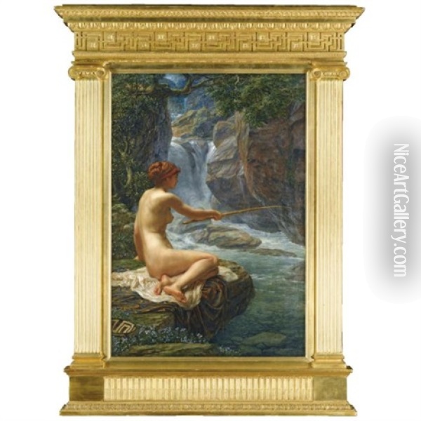 Fishing, The Nymph Of The Stream Oil Painting - Edward John Poynter