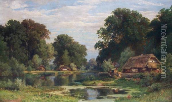 Schlesische Landschaft Oil Painting - Adolf Dressler