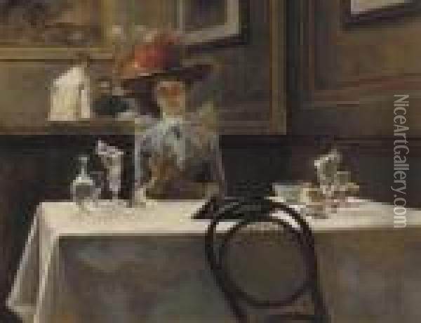 The Corner Table Oil Painting - Irving Ramsay Wiles