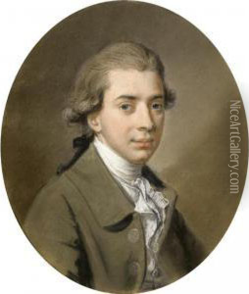 Portrait Of A Young Gentleman Oil Painting - Hugh Douglas Hamilton