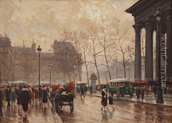 Place De La Madeleine Oil Painting - Henri Malfroy-Savigny