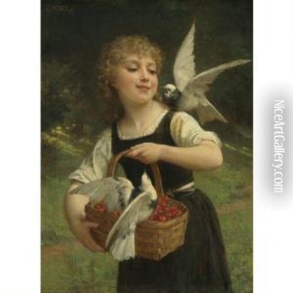 Messenger Of Love Oil Painting - Emile Munier