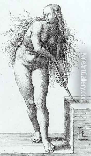 The Suicide of Lucretia 1514 Oil Painting - Lucas Van Leyden