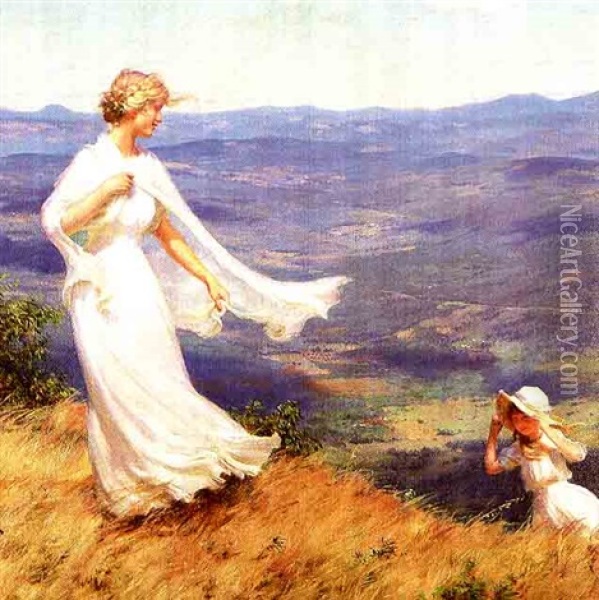 The West Wind Oil Painting - Charles Courtney Curran