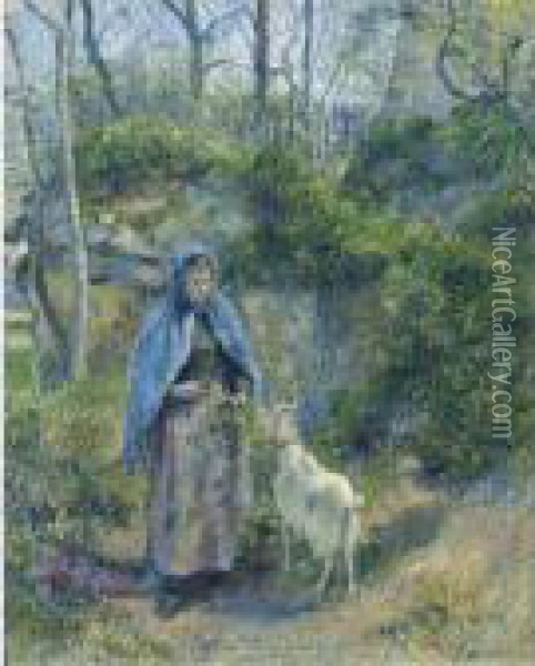 La Gardeuse De Chevre Oil Painting - Camille Pissarro