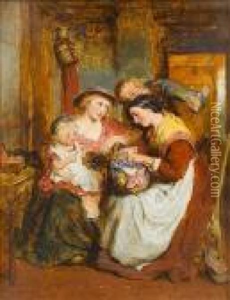 The Lacemaker: A Study Oil Painting - George Smith