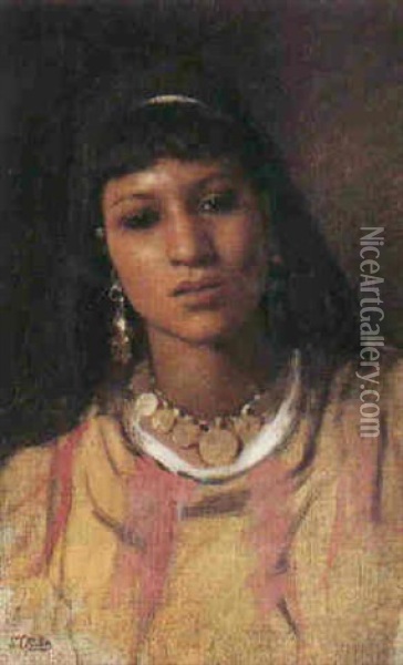 Portrait D'egyptienne Oil Painting - Carl Leopold Mueller