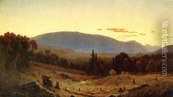 Hunter Mountain, Twilight Oil Painting - Sanford Robinson Gifford