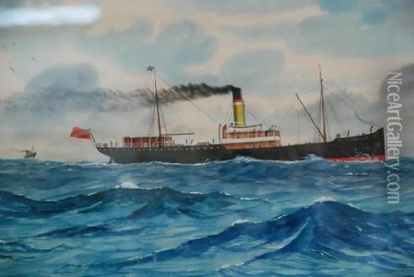 S.s Karatta - Cape Jarvis Oil Painting - Frederick Dawson