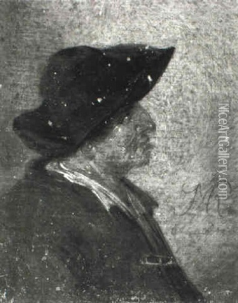 Peasant In Brown Hat Oil Painting - Jan Miense Molenaer