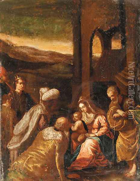 The Adoration of the Magi Oil Painting - Jacopo Bassano (Jacopo da Ponte)