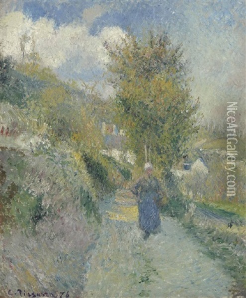 Chemin De Pontoise, Auvers-sur-oise Oil Painting - Camille Pissarro