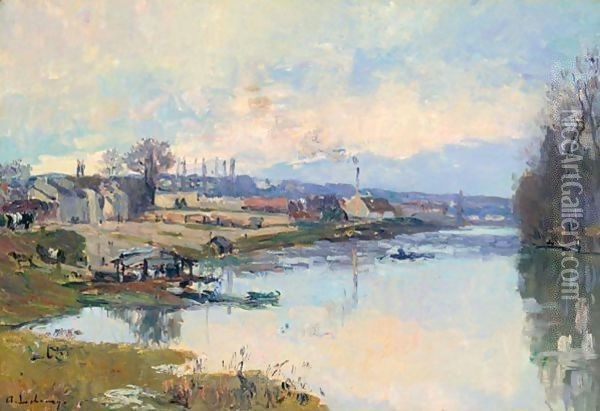 La Seine A Port-Marly Oil Painting - Albert Lebourg