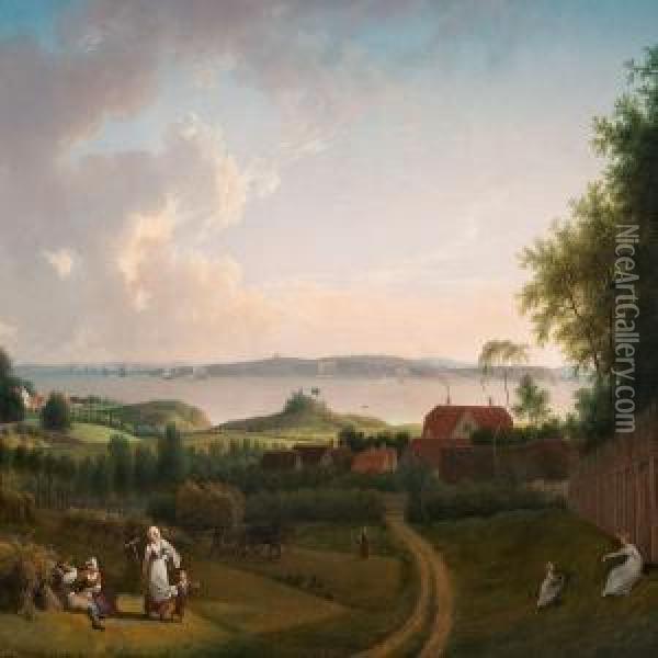 Landskab Ved Oresund Oil Painting - Jens Juel