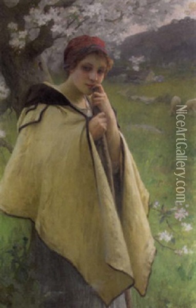 The Young Shepherdess Oil Painting - Charles Amable Lenoir