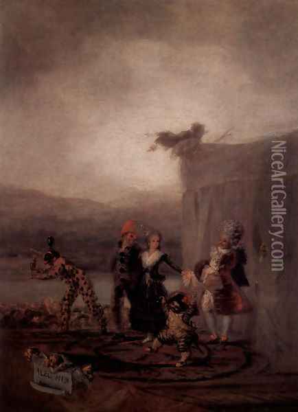 Strolling Players Oil Painting - Francisco De Goya y Lucientes