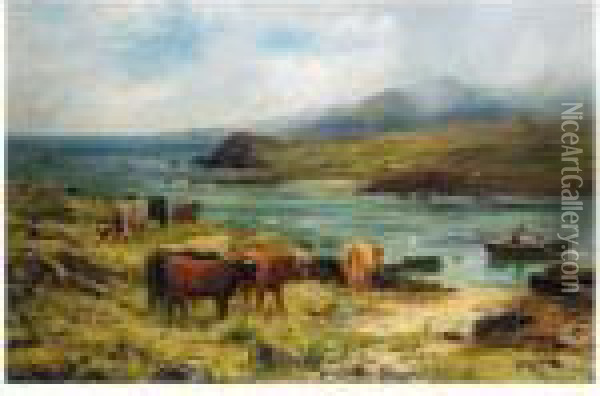 North Sound In Noss, Shetland Oil Painting - Louis Bosworth Hurt