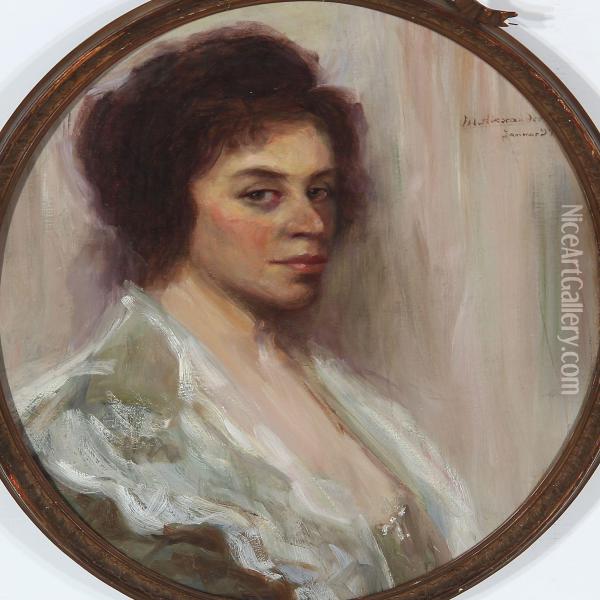 Portrait Of A Lady Oil Painting - John White Alexander