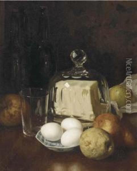 A Breakfast Still Life Oil Painting - Martinus Schildt