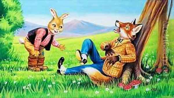 Brer Rabbit and Brer Fox Oil Painting - Henry Charles Fox