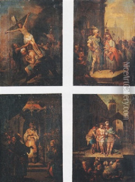Quatre Scenes Tirees De La Passion Du Christ Oil Painting - Johann Conrad Seekatz