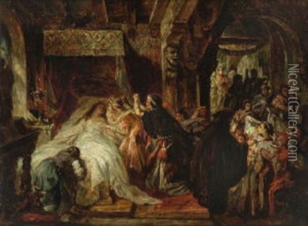 Julia Capulets Hochzeitsmorgen Oil Painting - Friedrich Kaulbach