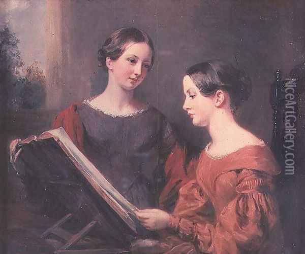 The Sisters, 1839 Oil Painting - Margaret Sarah Carpenter