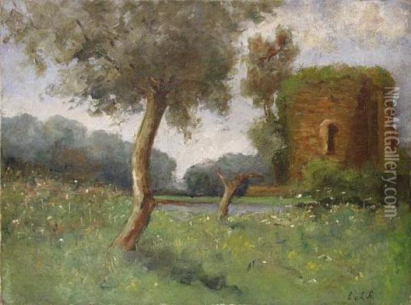 Sommerliche Landschaft Mit Ruine Von Brederode Oil Painting - Anna Marguerite Elisabeth Van Limburg Stirum