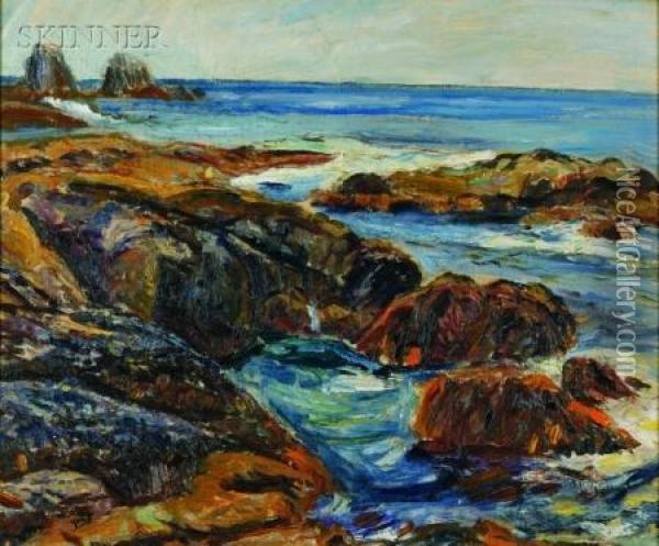Along The California Coast Oil Painting - Karl H. Yens