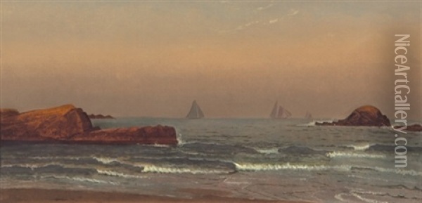Sketch For Narragansett Beach - Turn Of The Tide Oil Painting - Alfred Thompson Bricher