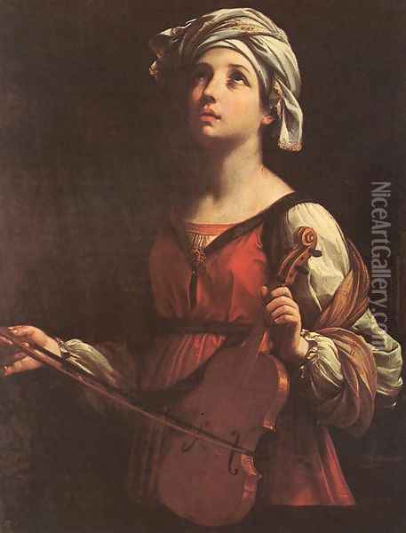 St Cecilia 1606 Oil Painting - Guido Reni