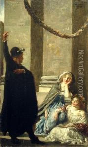 'the Recitation - 'tis I That Loves Columbus Am' Oil Painting - Robert Anning Bell