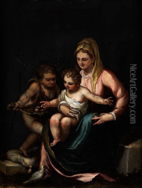 Madonna Mit Kind Und Johannesknaben Oil Painting - Felice Brusasorci