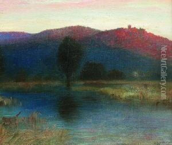 Abendstimmung An Einem
 See. Oil Painting - Eugen Felix Prosper Bracht