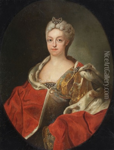Portrait Of The Electoress Maria Amalia Of Bavaria Oil Painting - Joseph Vivien