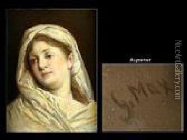 Junge Frau Mit Kopftuch Oil Painting - Gabriel Cornelius Von Max