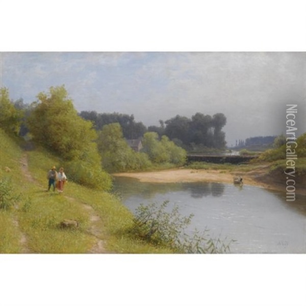 Summer Landscape Oil Painting - Lev Felixovich Lagorio