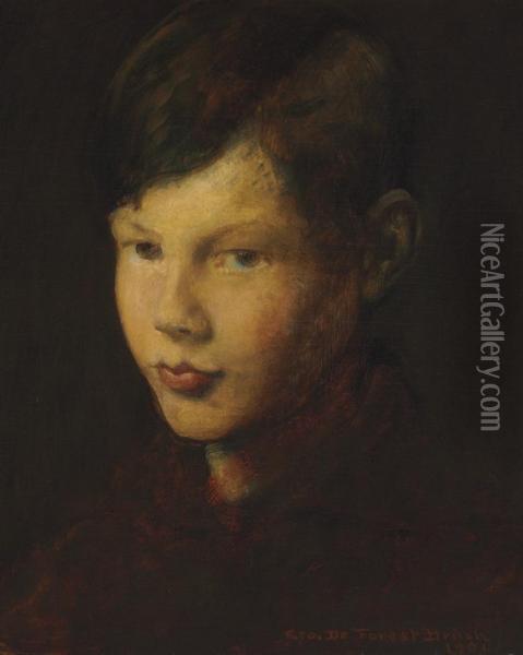 Portrait Of Gerome, The Artist's Son Oil Painting - George Forest De Brush