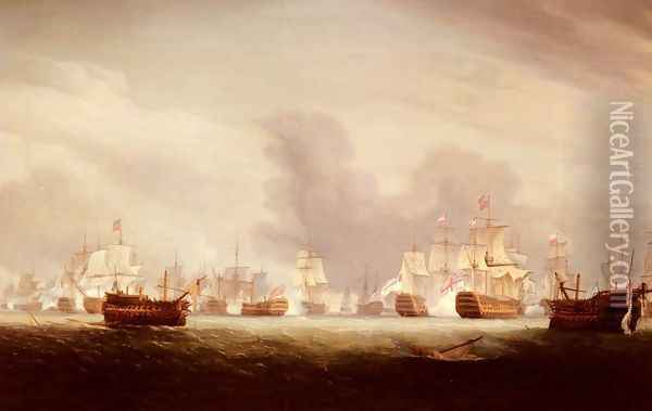 The Battle Of The Glorious 1st Of June 1794 Oil Painting - Thomas Whitcombe