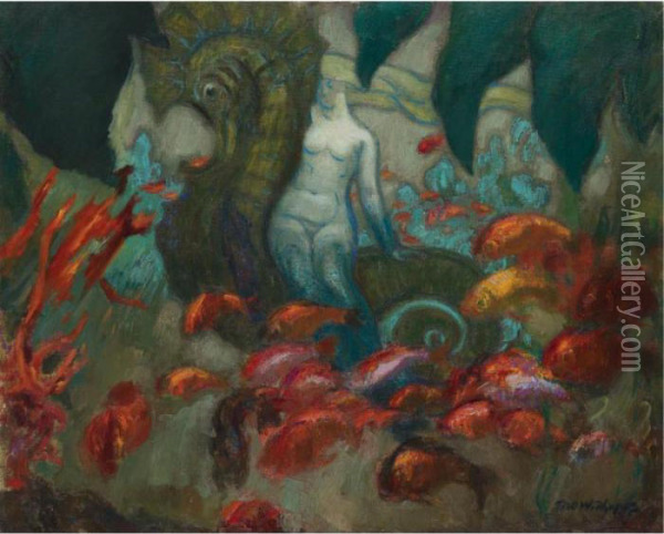Underwater Kingdom Oil Painting - David O. Widhopff
