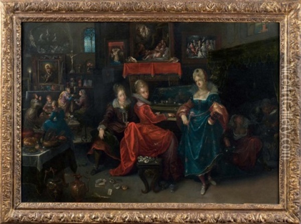 Les Vierges Sages Et Les Vierges Folles Oil Painting - Frans Francken the Elder