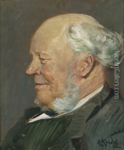 Portrait Of Anders Nielsen, Grimstad Oil Painting - Christian Krohg